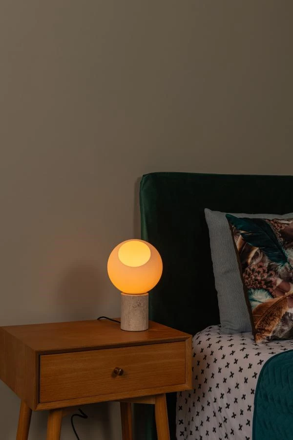 Lucide DAVIN - Tischlampe - 1xE27 - Opal - Atmosphäre 1